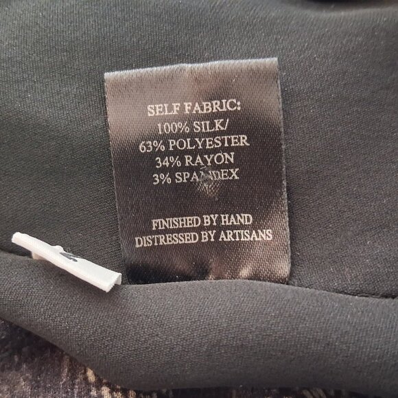 Gary Graham Silk Beaded Shift Dress Sage Green Black Glass Beads SZ 2 - Picture 11 of 12